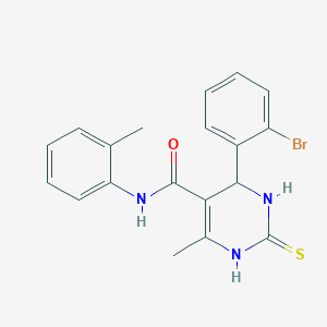 molecular formula C19H18BrN3OS B5212122 4-(2-bromophenyl)-6-methyl-N-(2-methylphenyl)-2-thioxo-1,2,3,4-tetrahydro-5-pyrimidinecarboxamide 