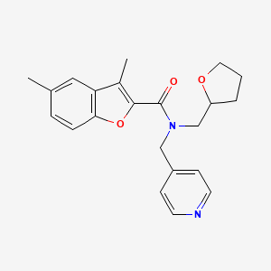 molecular formula C22H24N2O3 B5212123 3,5-dimethyl-N-(4-pyridinylmethyl)-N-(tetrahydro-2-furanylmethyl)-1-benzofuran-2-carboxamide 