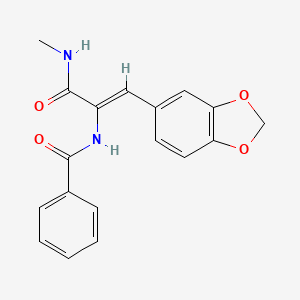 molecular formula C18H16N2O4 B5212135 N-{2-(1,3-benzodioxol-5-yl)-1-[(methylamino)carbonyl]vinyl}benzamide 