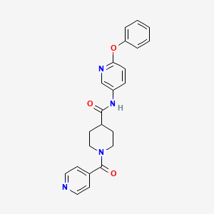 molecular formula C23H22N4O3 B5212165 1-isonicotinoyl-N-(6-phenoxy-3-pyridinyl)-4-piperidinecarboxamide 