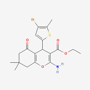molecular formula C19H22BrNO4S B5212173 ethyl 2-amino-4-(4-bromo-5-methyl-2-thienyl)-7,7-dimethyl-5-oxo-5,6,7,8-tetrahydro-4H-chromene-3-carboxylate 