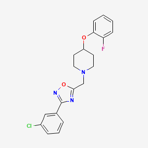molecular formula C20H19ClFN3O2 B5212231 1-{[3-(3-chlorophenyl)-1,2,4-oxadiazol-5-yl]methyl}-4-(2-fluorophenoxy)piperidine 