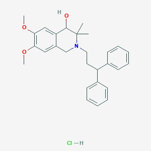2-(3,3-diphenylpropyl)-6,7-dimethoxy-3,3-dimethyl-1,2,3,4-tetrahydro-4-isoquinolinol hydrochloride