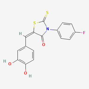 molecular formula C16H10FNO3S2 B5212258 5-(3,4-dihydroxybenzylidene)-3-(4-fluorophenyl)-2-thioxo-1,3-thiazolidin-4-one 