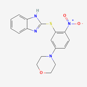 molecular formula C17H16N4O3S B5212264 2-{[5-(4-morpholinyl)-2-nitrophenyl]thio}-1H-benzimidazole 