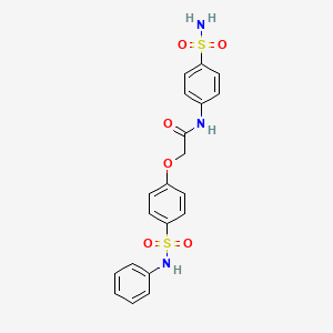 molecular formula C20H19N3O6S2 B5212282 N-[4-(aminosulfonyl)phenyl]-2-[4-(anilinosulfonyl)phenoxy]acetamide 