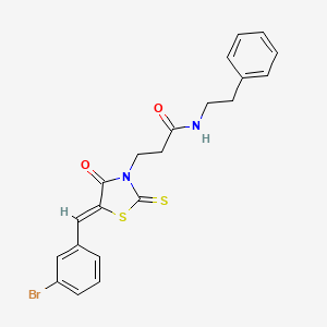 molecular formula C21H19BrN2O2S2 B5212320 3-[5-(3-bromobenzylidene)-4-oxo-2-thioxo-1,3-thiazolidin-3-yl]-N-(2-phenylethyl)propanamide 