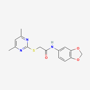 N-1,3-benzodioxol-5-yl-2-[(4,6-dimethyl-2-pyrimidinyl)thio]acetamide