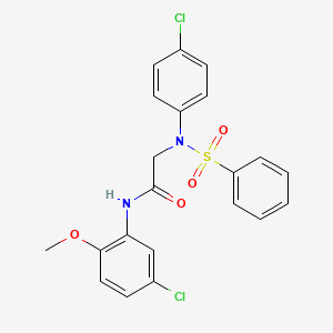molecular formula C21H18Cl2N2O4S B5212366 N~1~-(5-chloro-2-methoxyphenyl)-N~2~-(4-chlorophenyl)-N~2~-(phenylsulfonyl)glycinamide 