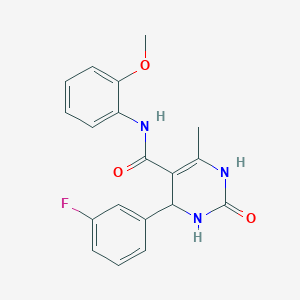 molecular formula C19H18FN3O3 B5212370 4-(3-fluorophenyl)-N-(2-methoxyphenyl)-6-methyl-2-oxo-1,2,3,4-tetrahydro-5-pyrimidinecarboxamide 