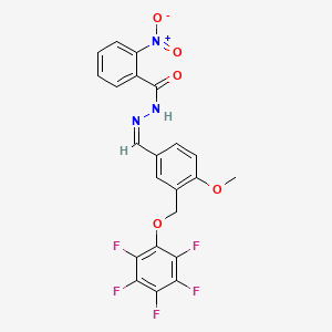 molecular formula C22H14F5N3O5 B5212387 N'-{4-methoxy-3-[(pentafluorophenoxy)methyl]benzylidene}-2-nitrobenzohydrazide 