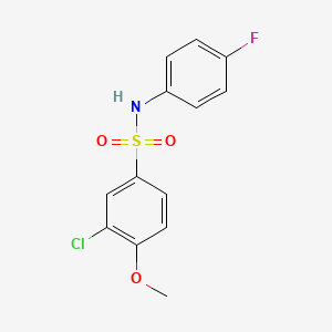 molecular formula C13H11ClFNO3S B5212390 3-chloro-N-(4-fluorophenyl)-4-methoxybenzenesulfonamide 