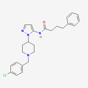 N-{1-[1-(4-chlorobenzyl)-4-piperidinyl]-1H-pyrazol-5-yl}-4-phenylbutanamide