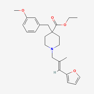 molecular formula C24H31NO4 B5212419 ethyl 1-[(2E)-3-(2-furyl)-2-methyl-2-propen-1-yl]-4-(3-methoxybenzyl)-4-piperidinecarboxylate 
