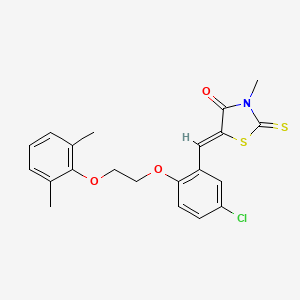 molecular formula C21H20ClNO3S2 B5212438 5-{5-chloro-2-[2-(2,6-dimethylphenoxy)ethoxy]benzylidene}-3-methyl-2-thioxo-1,3-thiazolidin-4-one 