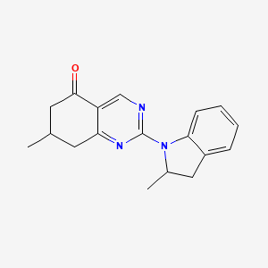 molecular formula C18H19N3O B5212443 7-methyl-2-(2-methyl-2,3-dihydro-1H-indol-1-yl)-7,8-dihydro-5(6H)-quinazolinone 