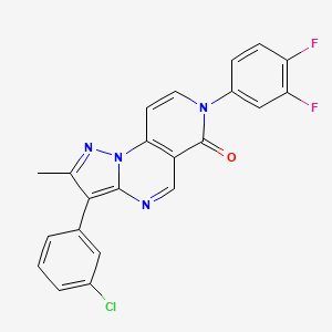 molecular formula C22H13ClF2N4O B5212451 3-(3-chlorophenyl)-7-(3,4-difluorophenyl)-2-methylpyrazolo[1,5-a]pyrido[3,4-e]pyrimidin-6(7H)-one 