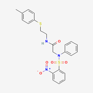molecular formula C23H23N3O5S2 B5212457 N~1~-{2-[(4-methylphenyl)thio]ethyl}-N~2~-[(2-nitrophenyl)sulfonyl]-N~2~-phenylglycinamide 