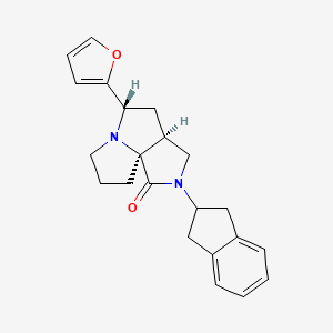 molecular formula C22H24N2O2 B5212468 (3aS*,5S*,9aS*)-2-(2,3-dihydro-1H-inden-2-yl)-5-(2-furyl)hexahydro-7H-pyrrolo[3,4-g]pyrrolizin-1(2H)-one 