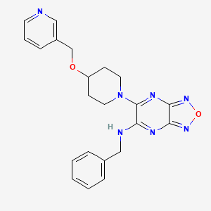 molecular formula C22H23N7O2 B5212484 N-benzyl-6-[4-(3-pyridinylmethoxy)-1-piperidinyl][1,2,5]oxadiazolo[3,4-b]pyrazin-5-amine 