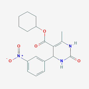 molecular formula C18H21N3O5 B5212493 cyclohexyl 6-methyl-4-(3-nitrophenyl)-2-oxo-1,2,3,4-tetrahydro-5-pyrimidinecarboxylate 