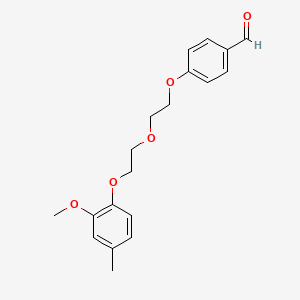 molecular formula C19H22O5 B5212509 4-{2-[2-(2-methoxy-4-methylphenoxy)ethoxy]ethoxy}benzaldehyde 