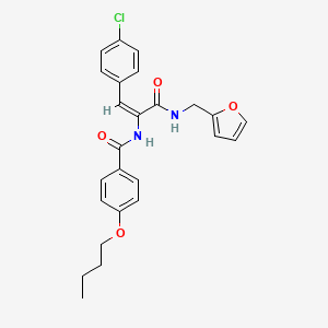 molecular formula C25H25ClN2O4 B5212526 4-butoxy-N-(2-(4-chlorophenyl)-1-{[(2-furylmethyl)amino]carbonyl}vinyl)benzamide 