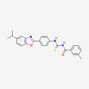 molecular formula C25H23N3O2S B5212539 N-({[4-(5-isopropyl-1,3-benzoxazol-2-yl)phenyl]amino}carbonothioyl)-3-methylbenzamide 
