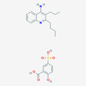 2-hydroxy-5-sulfobenzoic acid - 2-butyl-3-propyl-4-quinolinamine (1:1)