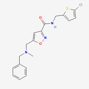 molecular formula C18H18ClN3O2S B5212558 5-{[benzyl(methyl)amino]methyl}-N-[(5-chloro-2-thienyl)methyl]-3-isoxazolecarboxamide 