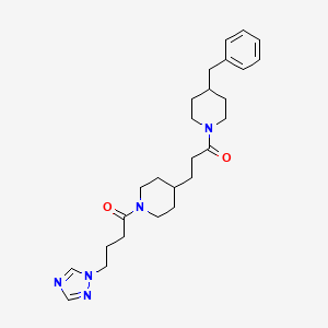 molecular formula C26H37N5O2 B5212601 4-benzyl-1-(3-{1-[4-(1H-1,2,4-triazol-1-yl)butanoyl]-4-piperidinyl}propanoyl)piperidine 