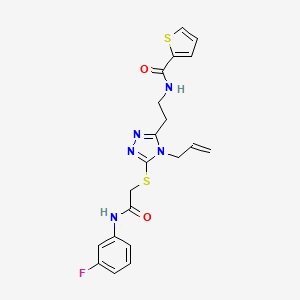 molecular formula C20H20FN5O2S2 B5212605 N-{2-[4-allyl-5-({2-[(3-fluorophenyl)amino]-2-oxoethyl}thio)-4H-1,2,4-triazol-3-yl]ethyl}-2-thiophenecarboxamide 