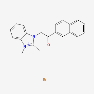 molecular formula C21H19BrN2O B5212645 1,2-dimethyl-3-[2-(2-naphthyl)-2-oxoethyl]-1H-3,1-benzimidazol-3-ium bromide 