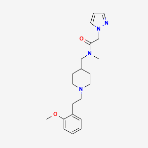 molecular formula C21H30N4O2 B5212658 N-({1-[2-(2-methoxyphenyl)ethyl]-4-piperidinyl}methyl)-N-methyl-2-(1H-pyrazol-1-yl)acetamide 