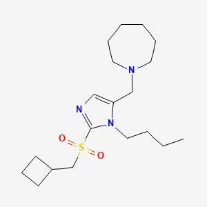 molecular formula C19H33N3O2S B5212669 1-({1-butyl-2-[(cyclobutylmethyl)sulfonyl]-1H-imidazol-5-yl}methyl)azepane 
