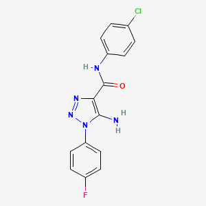 molecular formula C15H11ClFN5O B5212670 5-amino-N-(4-chlorophenyl)-1-(4-fluorophenyl)-1H-1,2,3-triazole-4-carboxamide 