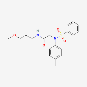 molecular formula C19H24N2O4S B5212694 N~1~-(3-methoxypropyl)-N~2~-(4-methylphenyl)-N~2~-(phenylsulfonyl)glycinamide 