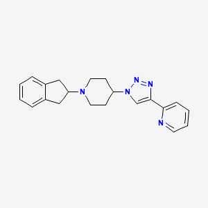 molecular formula C21H23N5 B5212708 2-{1-[1-(2,3-dihydro-1H-inden-2-yl)-4-piperidinyl]-1H-1,2,3-triazol-4-yl}pyridine trifluoroacetate 