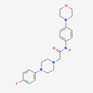 molecular formula C22H27FN4O2 B5212712 2-[4-(4-fluorophenyl)-1-piperazinyl]-N-[4-(4-morpholinyl)phenyl]acetamide 