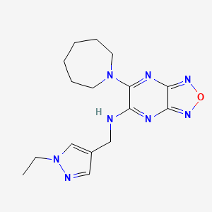 molecular formula C16H22N8O B5212716 6-(1-azepanyl)-N-[(1-ethyl-1H-pyrazol-4-yl)methyl][1,2,5]oxadiazolo[3,4-b]pyrazin-5-amine 