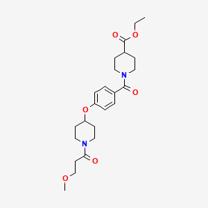 ethyl 1-(4-{[1-(3-methoxypropanoyl)-4-piperidinyl]oxy}benzoyl)-4-piperidinecarboxylate