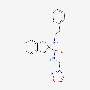 molecular formula C23H25N3O2 B5212749 N-(3-isoxazolylmethyl)-2-[methyl(2-phenylethyl)amino]-2-indanecarboxamide 