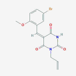 molecular formula C15H13BrN2O4 B5212774 1-allyl-5-(5-bromo-2-methoxybenzylidene)-2,4,6(1H,3H,5H)-pyrimidinetrione 