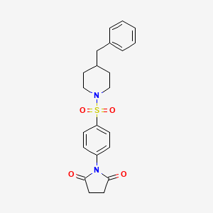 molecular formula C22H24N2O4S B5212778 1-{4-[(4-benzyl-1-piperidinyl)sulfonyl]phenyl}-2,5-pyrrolidinedione 