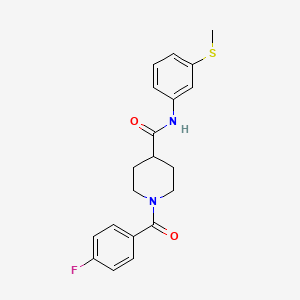molecular formula C20H21FN2O2S B5212787 1-(4-fluorobenzoyl)-N-[3-(methylthio)phenyl]-4-piperidinecarboxamide 