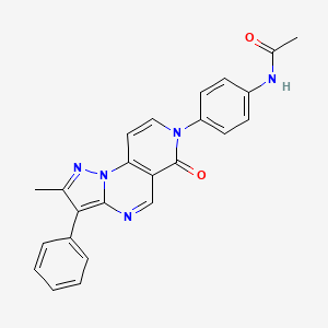 molecular formula C24H19N5O2 B5212811 N-[4-(2-methyl-6-oxo-3-phenylpyrazolo[1,5-a]pyrido[3,4-e]pyrimidin-7(6H)-yl)phenyl]acetamide 