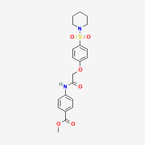 molecular formula C21H24N2O6S B5212819 methyl 4-({[4-(1-piperidinylsulfonyl)phenoxy]acetyl}amino)benzoate 