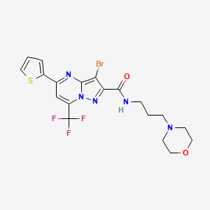 molecular formula C19H19BrF3N5O2S B5212831 3-bromo-N-[3-(4-morpholinyl)propyl]-5-(2-thienyl)-7-(trifluoromethyl)pyrazolo[1,5-a]pyrimidine-2-carboxamide 