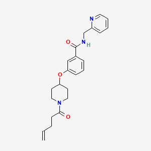 molecular formula C23H27N3O3 B5212856 3-{[1-(4-pentenoyl)-4-piperidinyl]oxy}-N-(2-pyridinylmethyl)benzamide 