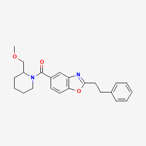 molecular formula C23H26N2O3 B5212861 5-{[2-(methoxymethyl)-1-piperidinyl]carbonyl}-2-(2-phenylethyl)-1,3-benzoxazole 